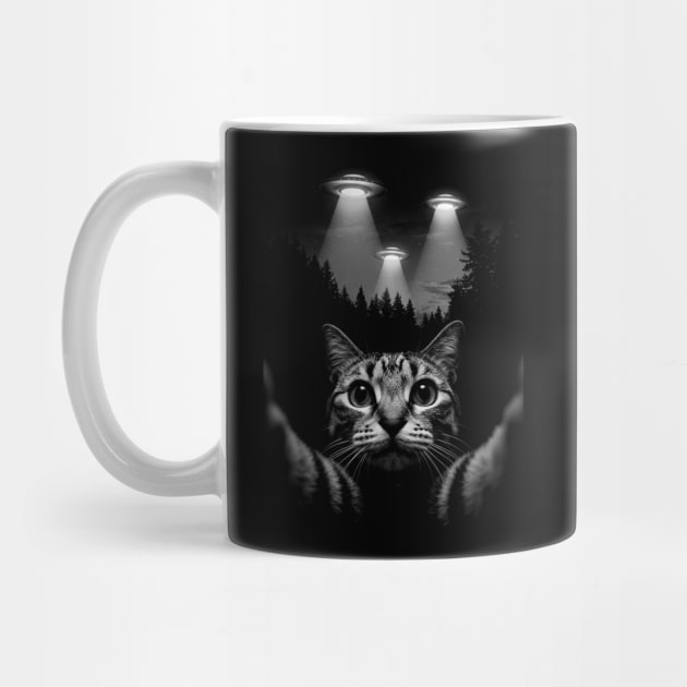 Selfie of Funny Cat and Aliens UFO 5 by Megadorim